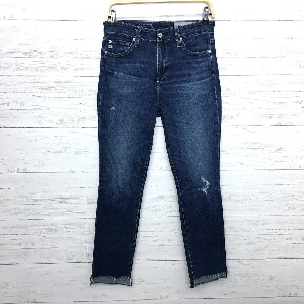 AG-ED Denim Adriano Goldschmied Sophia Ankle Skinny High Rise distressed size 27